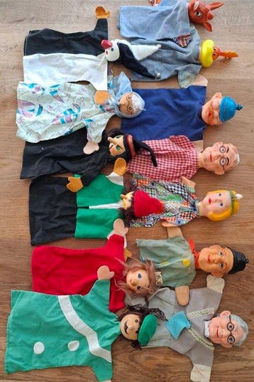 13 stuks - Pop Handpoppen - 1950-1960 - Nederland