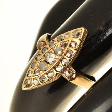 Bague de cocktail - 18 carats Or jaune Diamant (Naturelle)