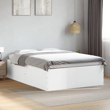 vidaXL Bedframe bewerkt hout wit 140x200 cm, Verzenden, Nieuw