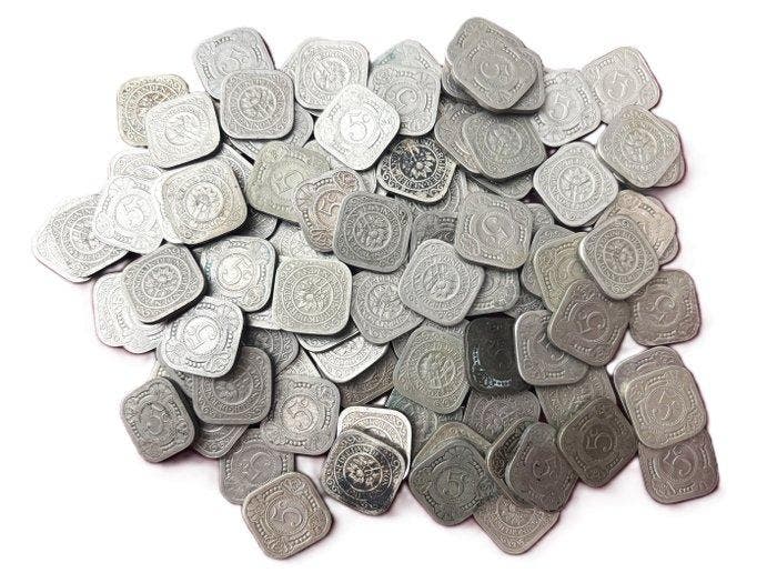 Nederland. Wilhelmina. 5 Cents ( Vierkante Stuiver), Postzegels en Munten, Munten | Nederland