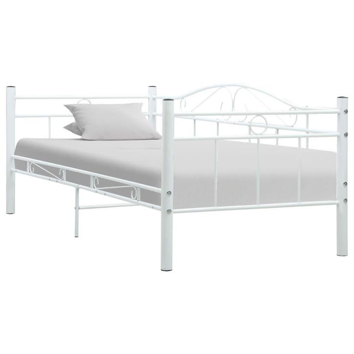 vidaXL Bedbank metaal wit 90x200 cm, Huis en Inrichting, Slaapkamer | Bedden, Nieuw, Verzenden