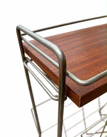 Tijdschriftenhouder - Hout, Metaal - Vintage