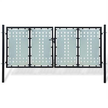 vidaXL Zwarte enkele deur schuttingpoort 300x125 cm, Verzenden, Nieuw