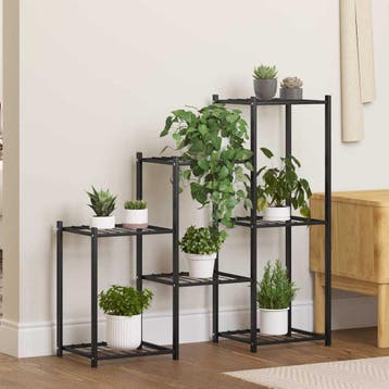 vidaXL Bloemenstandaard 83x25x80 cm ijzer zwart, Tuin en Terras, Verzenden, Nieuw