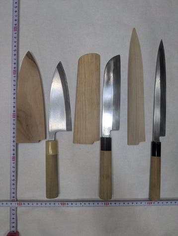 Keukenmes - Staal, Hout - Japan - Professioneel gebruik met, Antiek en Kunst