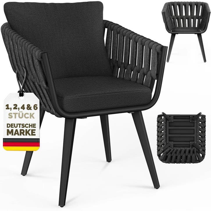 Tuinstoelen - Weerbestendig - Met armleuning - Set van 6 - Z, Tuin en Terras, Tuinstoelen, Nieuw, Verzenden