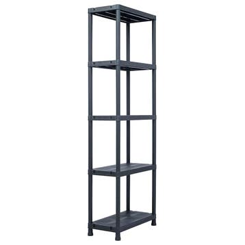 vidaXL Opbergrek 125 kg 60x30x180 cm kunststof zwart, Verzenden