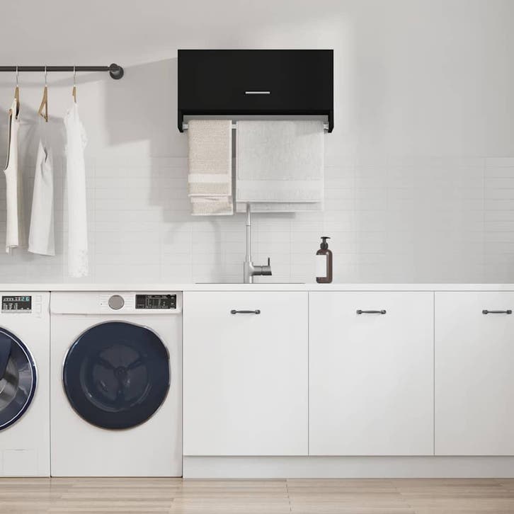 vidaXL Kledingkast 70x32,5x35 cm bewerkt hout zwart, Huis en Inrichting, Kasten | Kleerkasten, Nieuw, Verzenden