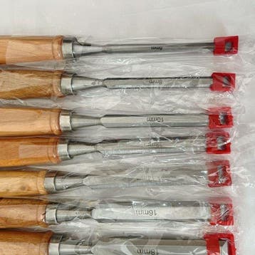 12-Piece Woodworking Chisel Set — Chrome Vanadium Steel,