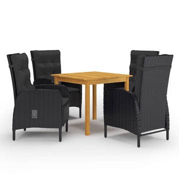 vidaXL 5-delige Tuinset zwart, Verzenden, Nieuw, Tuinset