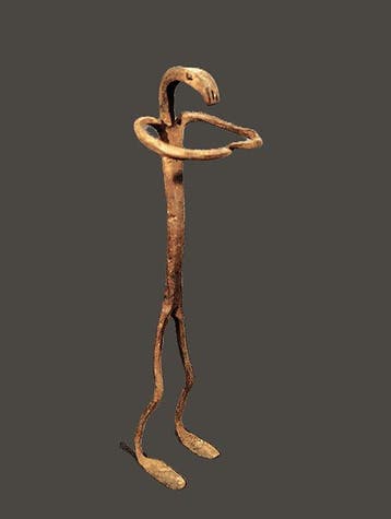 Antropomorf fetisj. Zwart ijzer. - Thil. - Lobi - Burkina