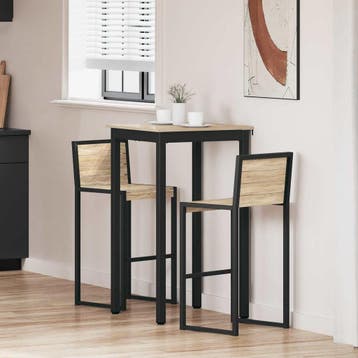 vidaXL Staande Bartafel Bewerkt hout Vierkant, Huis en Inrichting, Tafels | Eettafels, Verzenden, Nieuw