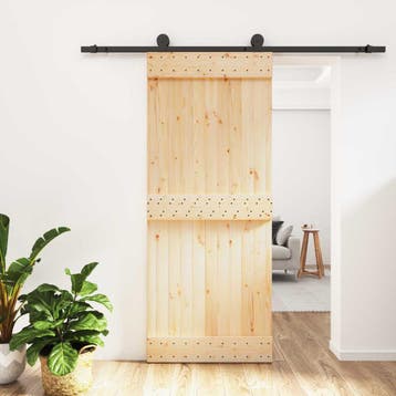 vidaXL Schuifdeur 85 x 210 cm Massief Pine Hout, Bricolage & Construction, Fenêtres & Moustiquaires, Verzenden