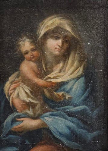 Franse school (XVIII) - NO RESERVE - Virgen con el Niño