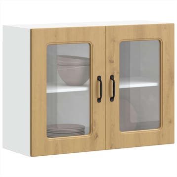 vidaXL Keukenbovenkast met glazen deur Kalmar bewerkt hout, Huis en Inrichting, Verzenden, Nieuw