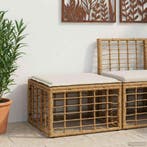 vidaXL Tuin Voetenbank Naturel poly rattan, Verzenden, Nieuw