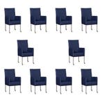 Set van 10 Leren eetkamerstoelen Spark - Toledo Kobalt, Ophalen of Verzenden