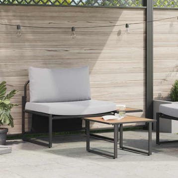 vidaXL Tuinbank Set 2 st Lichtgrijs Staal, Tuin en Terras, Verzenden, Nieuw