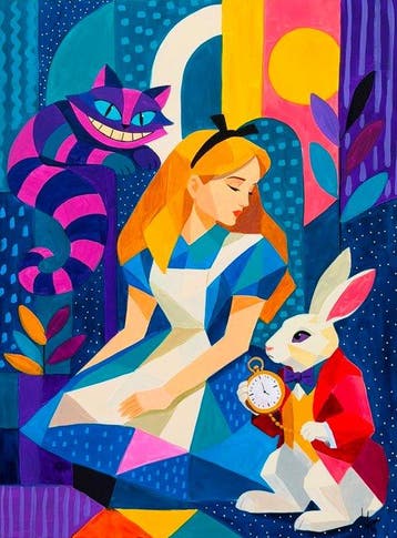 Adri Q - El tiempo de Alicia con el Conejo y Cheshire