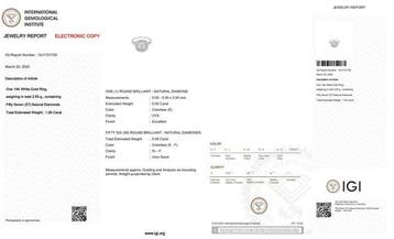 Ring - 14 karaat Witgoud - 1.06ct. tw. Diamant (Natuurlijk), Handtassen en Accessoires, Nieuw
