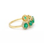 Eeuwigheidsring - 14 karaat Geel goud - 1.20ct. tw. Smaragd