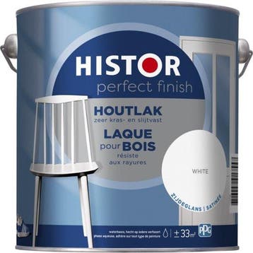 Histor Perfect Finish Houtlak Zijdeglans Wit 2.5L, Doe-het-zelf en Bouw, Verf, Beits en Lak, Verzenden, Nieuw, Wit