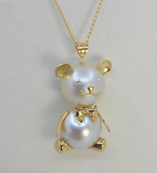 Ketting met hanger - 18 karaat Geel goud, Zachte gouden, Handtassen en Accessoires, Antieke sieraden