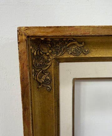 Lijst - gouden zecchino, Hout - Franse kroonlijst XIXe eeuw.