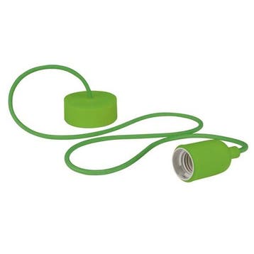 Kufaa siliconen pendel E27 230V groen textiel kabel, Ophalen of Verzenden