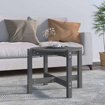 vidaXL Salontafel Ø 62,5x45 cm massief grenenhout grijs, Huis en Inrichting, Verzenden, Nieuw