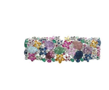 Armband - 18 karaat Witgoud - 55.80ct. tw. Gemengde, Nieuw