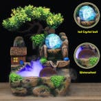 Sier Waterval Zen Garden Watermolen met Nebulizer - LED, Verzenden, Nieuw