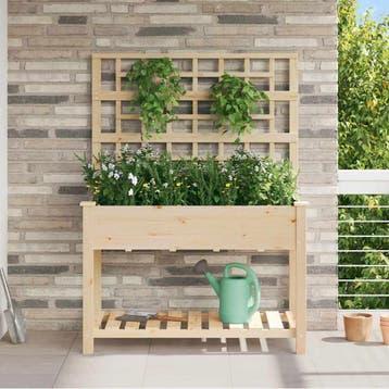 vidaXL Plantenbak Beige 115 x 60,5 x 153 cm Massief, Verzenden, Nieuw