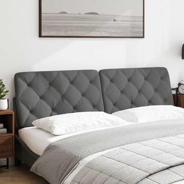 vidaXL Hoofdbordkussen 180 cm stof donkergrijs, Verzenden