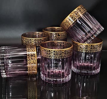 Artemisia - Drinkset (6) - Kristal, gouden zecchino - Whisky