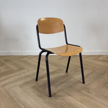 schoolstoel / kantinestoel zithoogte 44 cm, blauw - beuken