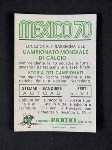 1970 Panini Mexico 70 World Cup, - Germany: Sepp Maier - 1