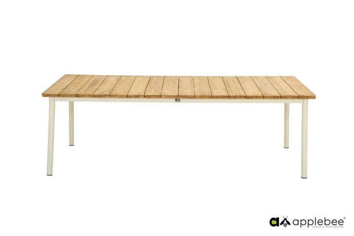 Apple Bee Milou tafel Oyster met teak blad 240 x 100 cm |, Jardin & Terrasse, Ensembles de jardin