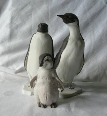 Kaiser Porzellan - Beeldje - Pinguin Familie (2) - Porselein