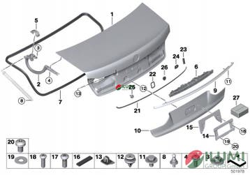 Chroom sierlijst achterklep BMW G11 G12 8068456, Verzenden, Gebruikt, BMW