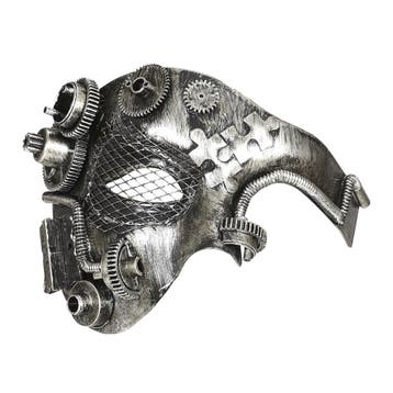 Steampunk Masker Zilver, Verzenden, Nieuw