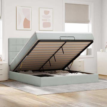 vidaXL Ottoman bed met matrassen 200x200cm fluweel, Verzenden, Nieuw