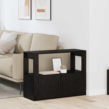 vidaXL Dressoir Zwart eiken 80 x 30 x 60 cm Bewerkt hout, Verzenden, Nieuw
