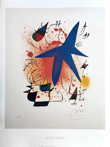 Joan Miró (after) - L’Astre Bleu - Offset Lithography - M&S
