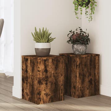 vidaXL Plantenstandaards 2 st 25x25x35 cm bewerkt hout, Verzenden, Nieuw