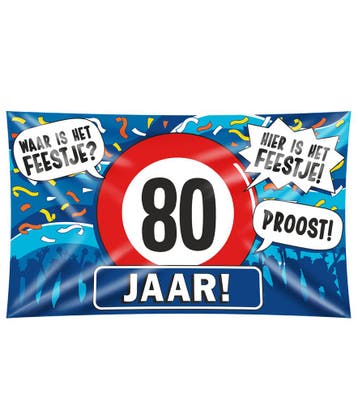 Gevelvlag 80 Jaar 1,5m, Verzenden