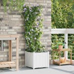 vidaXL Tuin Plantpot Wit 40 x 40 x 142 cm Kunststof, Tuin en Terras, Bloempotten, Verzenden, Nieuw