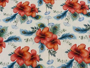 Pavone-bloemen in de Zomertuin - Meubelstof - 3 m - 2.8 m