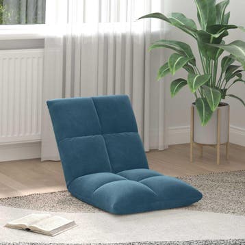 vidaXL Verstelbare vloostoel Blauw Fluweel, Verzenden