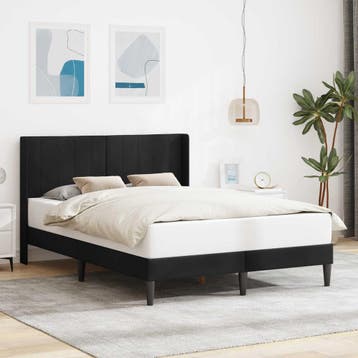 vidaXL Bedframe met hoofdeinde Zwart 160 x 200 cm Fluweel, Verzenden